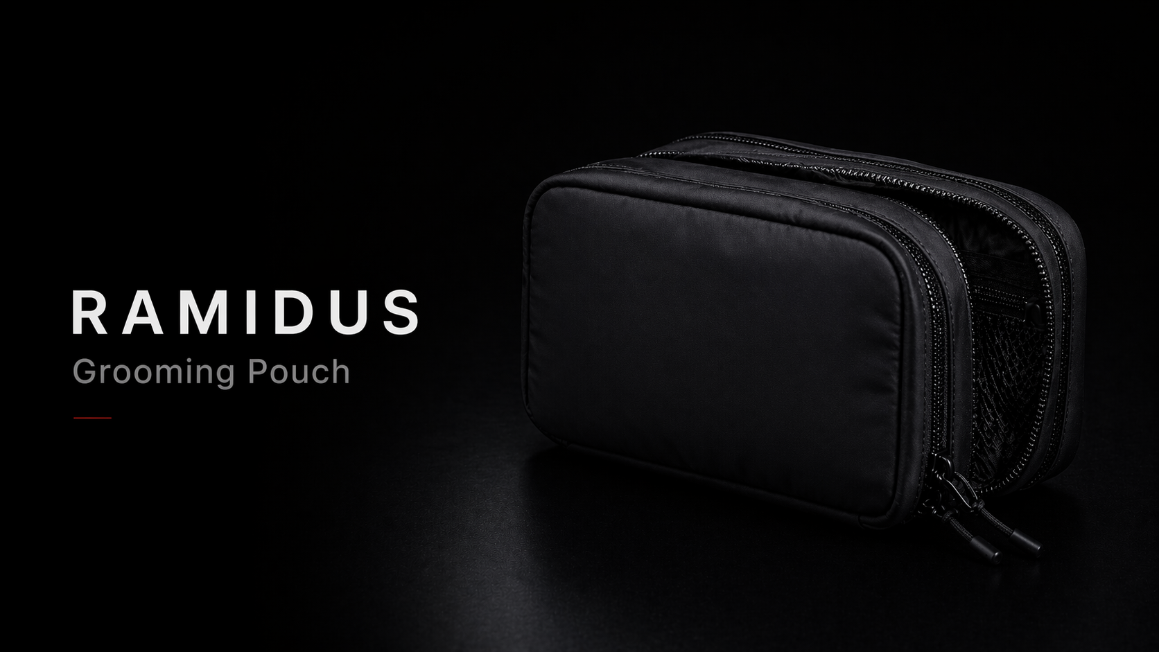 RAMIDUS グルーミングポーチ ブラック、整えるための黒。